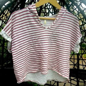 B Jewel short sleeve hooded sweatshirt crop top